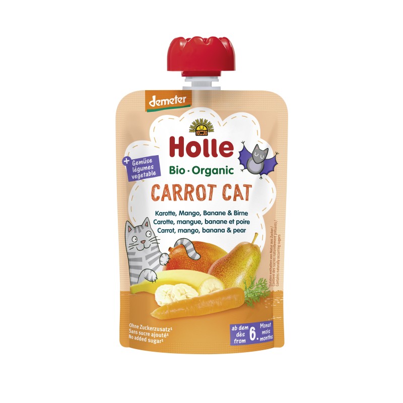 ECO Carrot Cat - Piure de morcovi cu mango, banane si pere 100 g