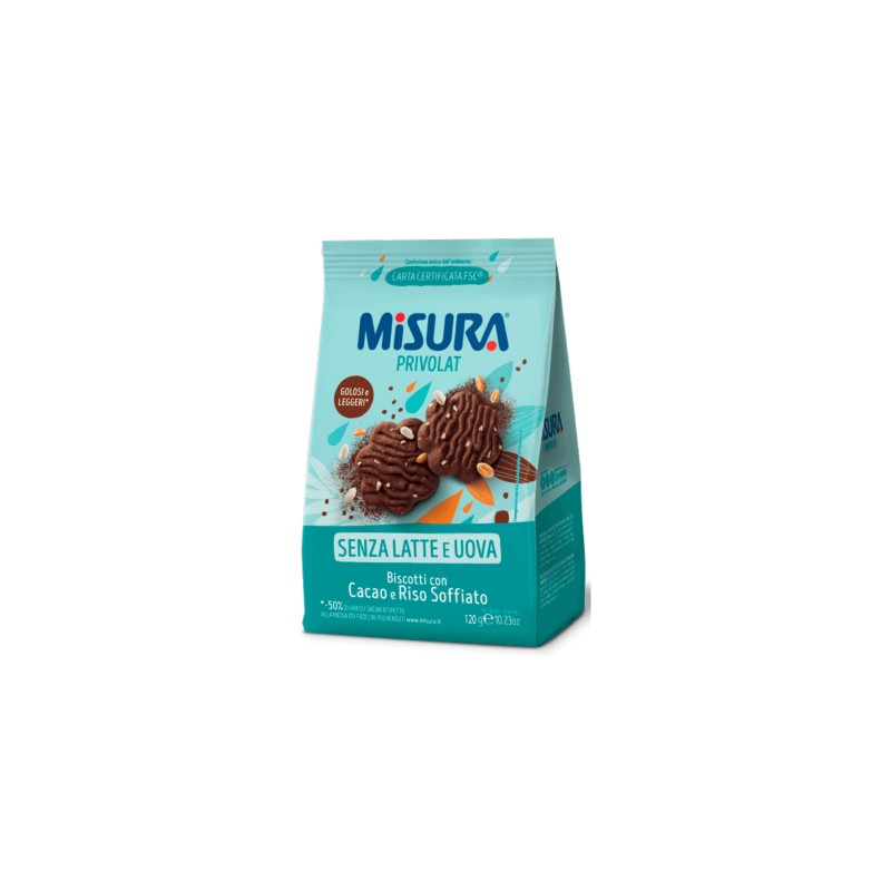 Misura Biscuiti cu cacao si orez expandat, fara lactoza 120g