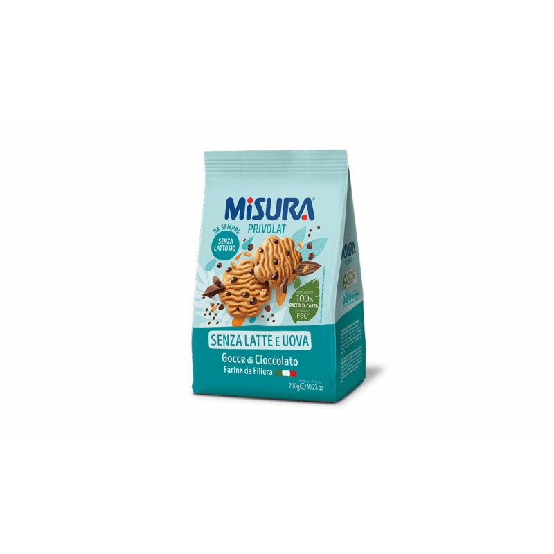 Misura Biscuiti cu bucati de ciocolata, fara lactoza 290g