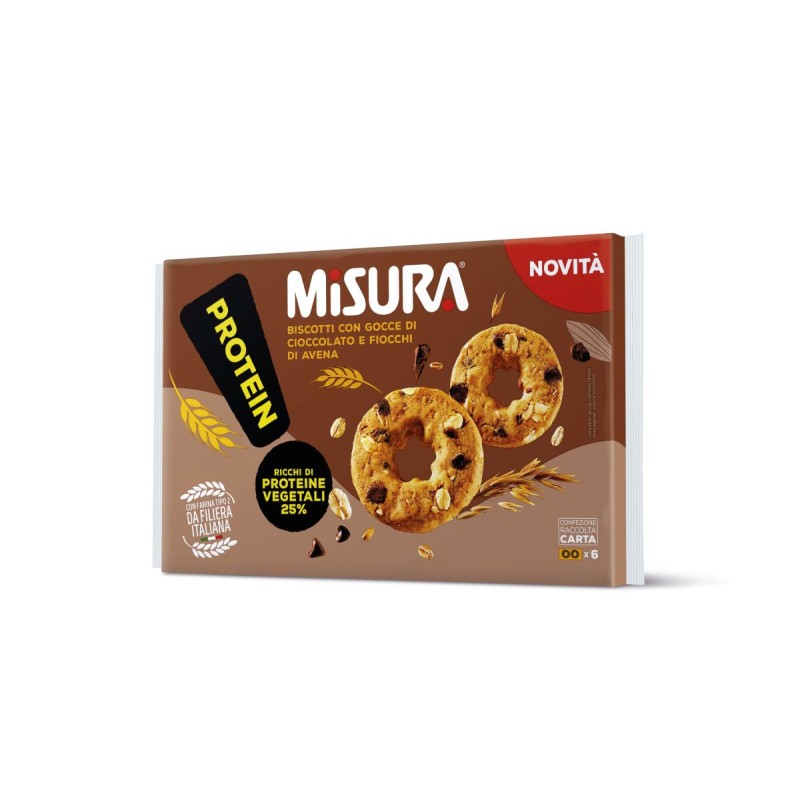 Misura Biscuiti cu ciocolata si fulgi de ovaz cu proteina vegetala 260 g